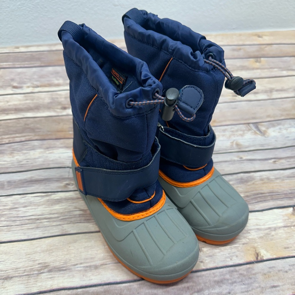 Cat & Jack Kids Cordie Winter Boots Water Resistant Thermal Navy/gray size 1